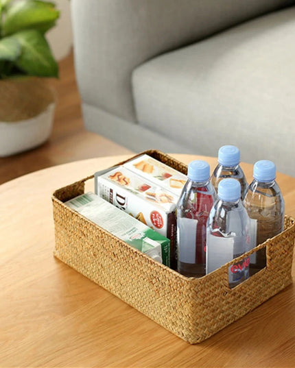 Handmade Woven Storage Basket - Eco-Friendly Picnic & Sundries Organizer