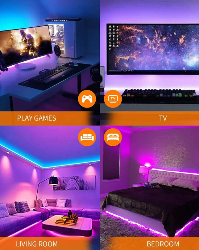 RGB USB LED Strip Light - 5050 Neon Backlight for TV & Computer