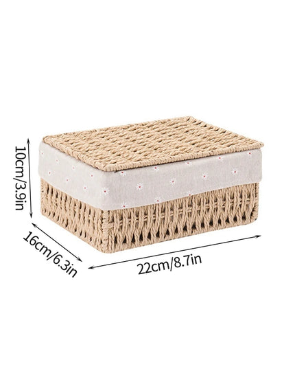 Woven Storage Baskets Organizers Picnic Breakfast Basket Laundry Box Sundries Storage Basket Desktop Cosmetics Snack Storage Box