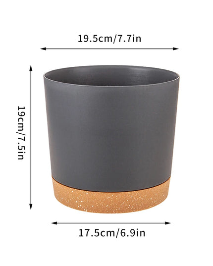 Large Indoor Succulent Planter - Circular Plastic Pot with Tray