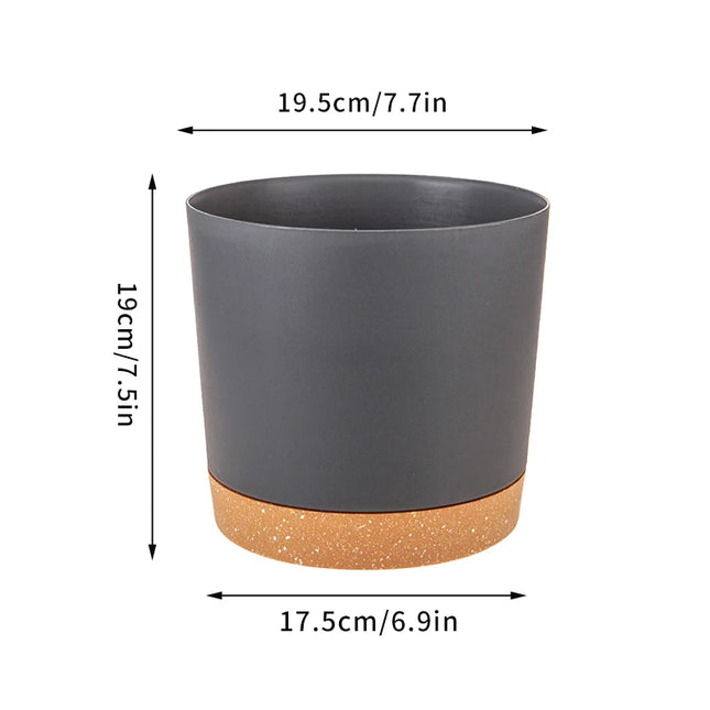 Large Indoor Succulent Planter - Circular Plastic Pot with Tray