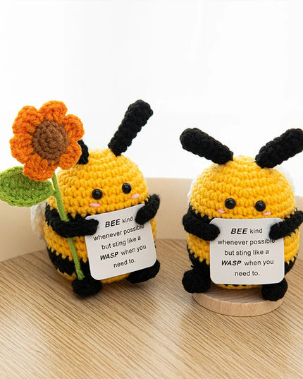 Positive Crochet Bee Miniature Decor - Kawaii Fruit & Vegetable Ornament