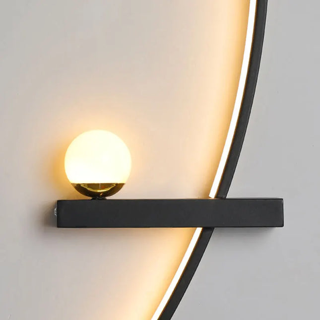 Modern Black Gold Wall Lamp - Minimalist Luxury Lighting for Living Room