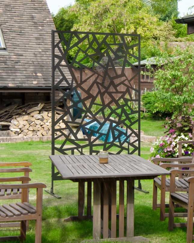 Outsunny 6.5FT Freestanding Outdoor Privacy Screen - Metal Divider