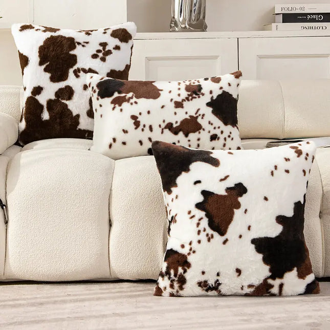 Anqianny Luxury Faux Fur Cushion Cover - Soft Fluffy Brindle Design