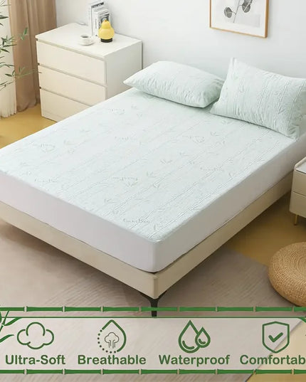Anqianny Bamboo Fiber Mattress Protector - Waterproof, Ultra-Soft Cover