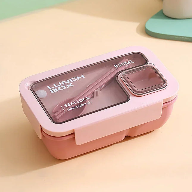 850ml/1100ml Lunch Box Microwave Portable Bento Boxes with Tableware for Kids