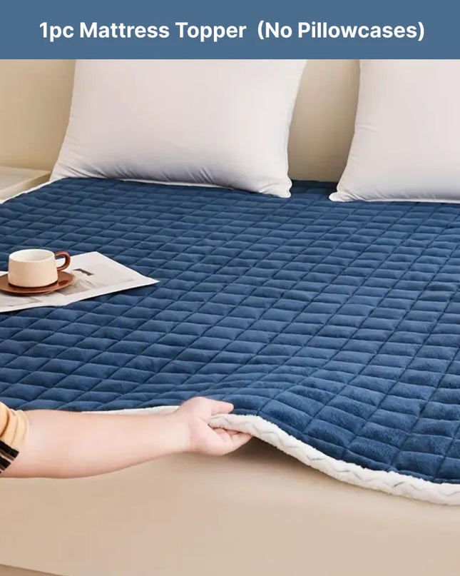 Anqianny Quilted Mattress Topper - Soft Velvet & Anti-Slip Design