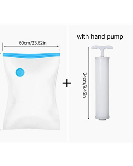 Clothes Storage Vacuum Bags - Compression Organizer with Hand Pump