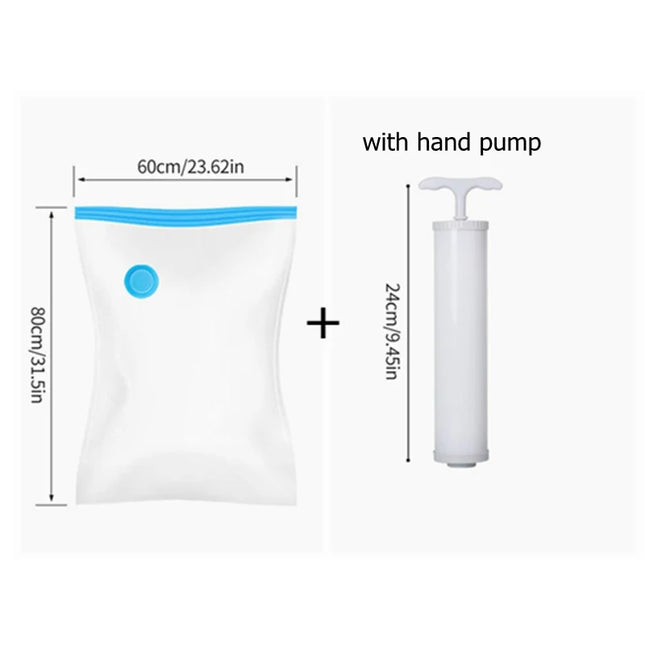 Clothes Storage Vacuum Bags - Compression Organizer with Hand Pump