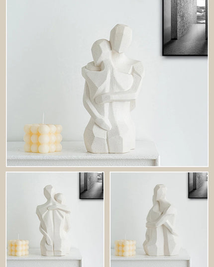 Couples Embrace Ceramic Ornaments - Miniature Room Decor