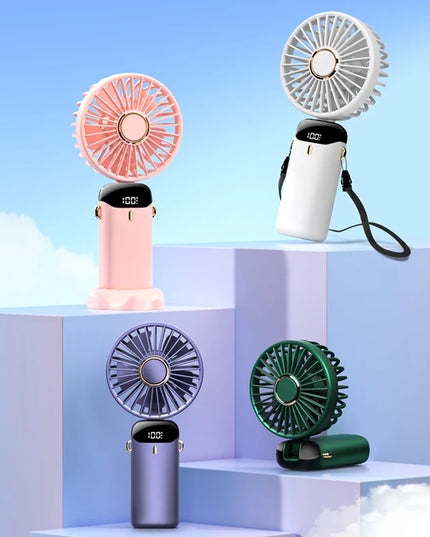 Kinscoter USB Mini Fan - Portable Neck Hanging, 5-Speed Cooling