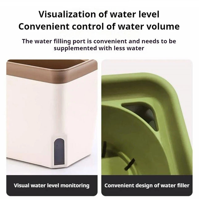 Thickened Plastic Flower Pot - Self-Watering Double-Layer Design for Plants